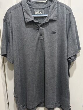 Eddie Bauer Men's Dark Heather Gray Polo